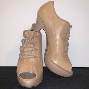 Vince Camuto Leather Peep-Toe Heels